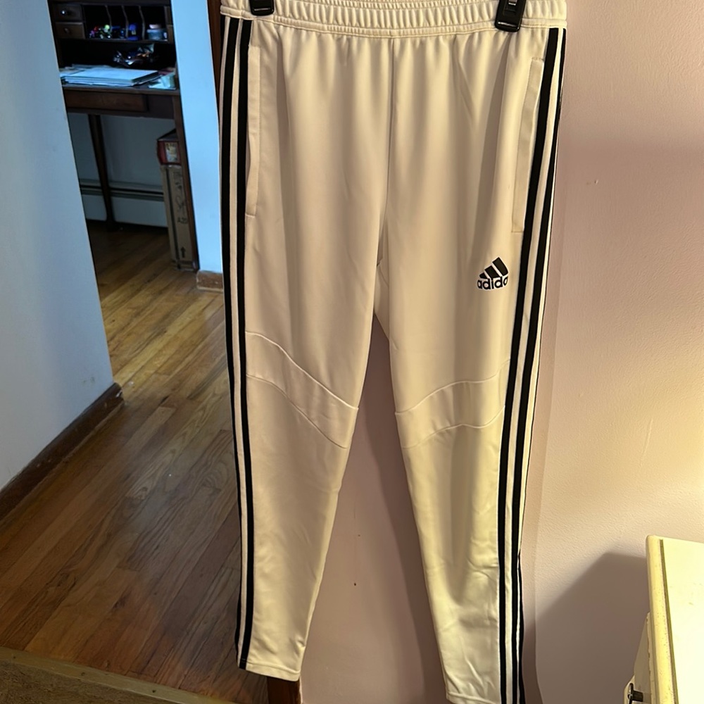 White Adidas Trio 19 Pants